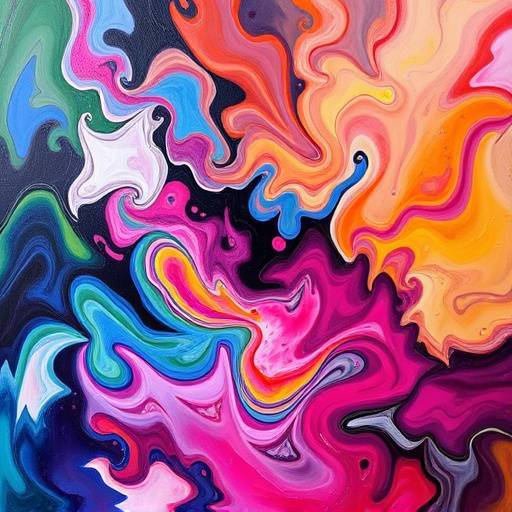 Abstract art piece with vibrant, swirling colors, representing different viewpoints coming together.